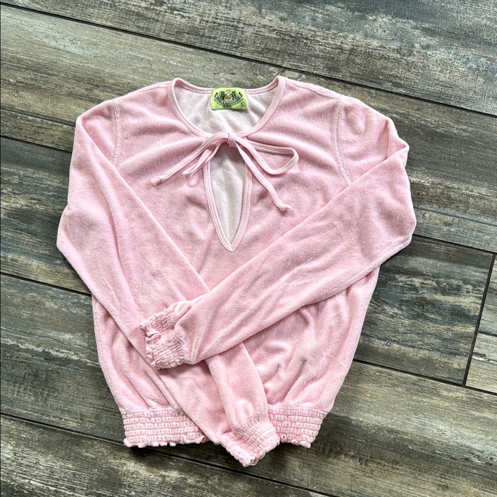 Juicy Couture Light Pink Keyhole Tie Top